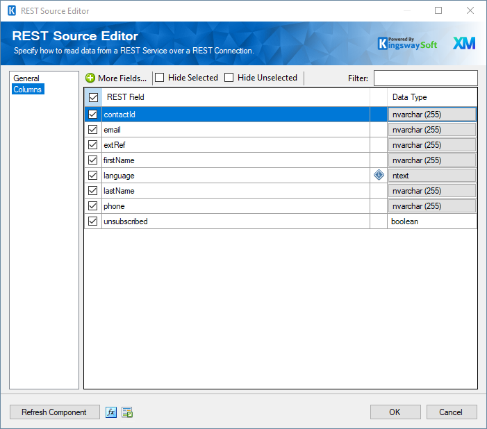 Qualtrics Source Component Columns